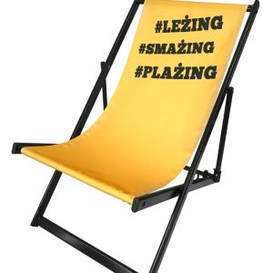 Leżak 3 pozycyjny aluminiowy leżing plażing smażing czarny stelaż